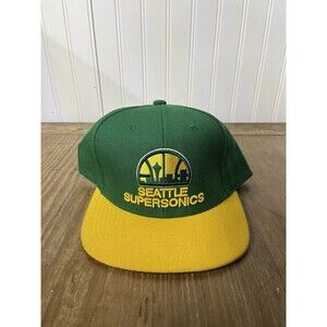 Seattle SuperSonics Mitchell & Ness NBA Snapback Hat Logo 2Tone Cap Sonics